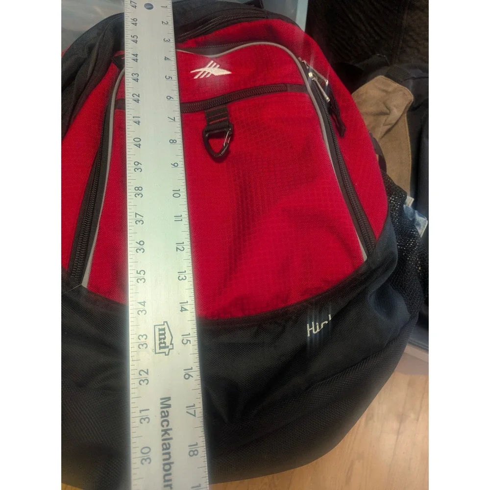 High Sierra Red Black Backpack Book School Travel Hiking Daypack‎ Multi Pocket